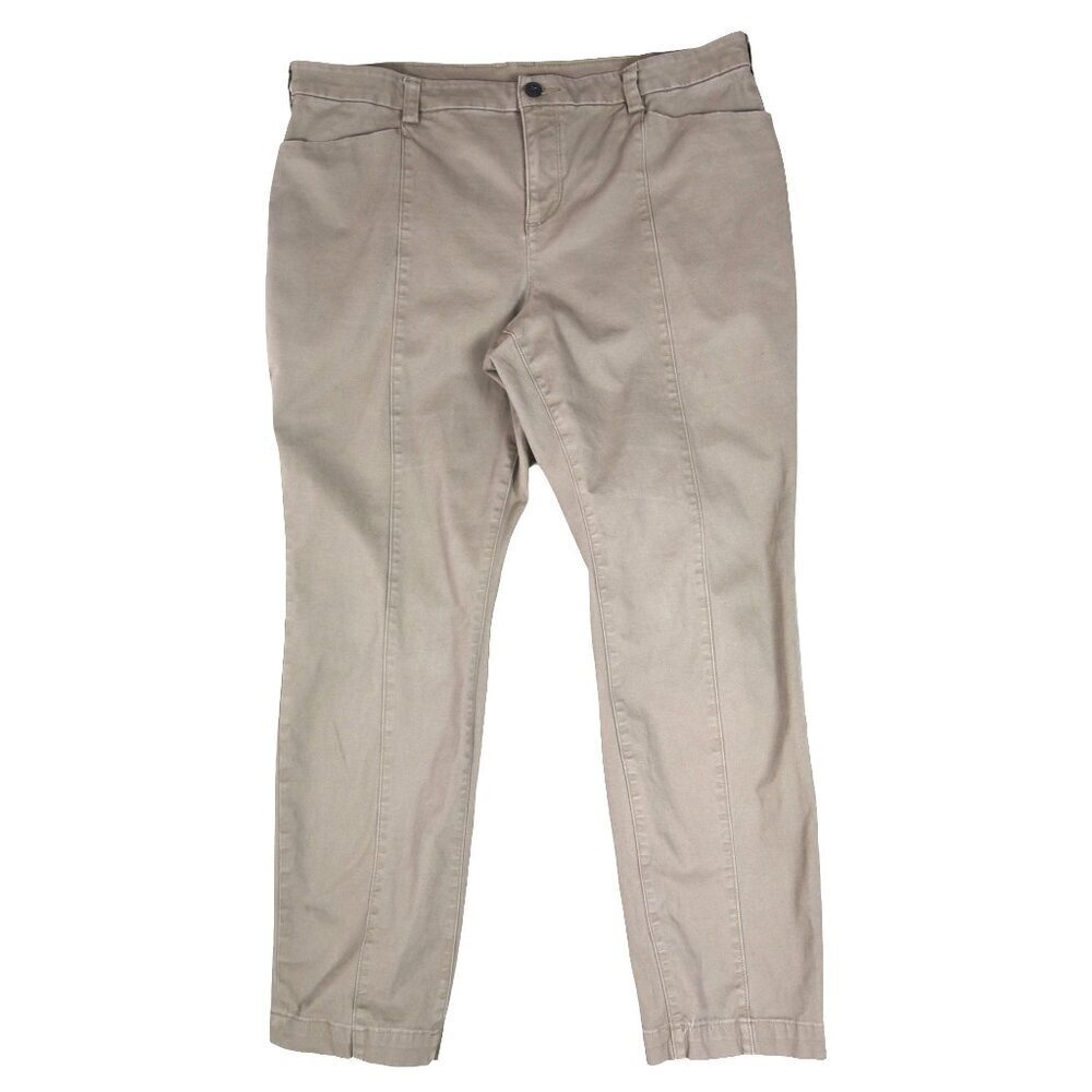 Duluth Trading Co Khaki Tan Pants 18x31 Straight Fit Stretch Utility Outdoors